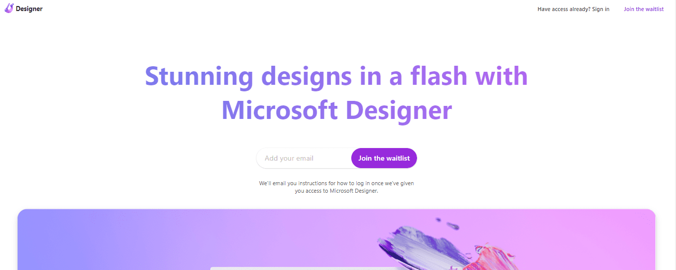 موقع Microsoft Designer غير مفهوم تصميم الصور.