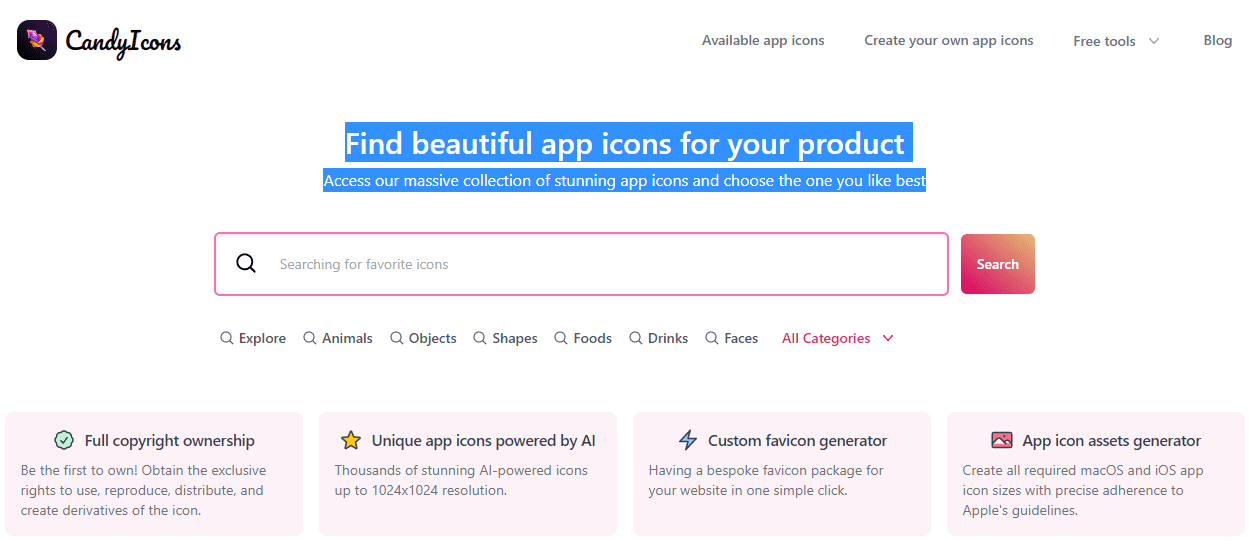 ابحث عن رموز تطبيقات جميلة لمنتجك و قم بالوصول إلى مجموعة من أيقونات التطبيقات الرائعة واختر ما تفضله.